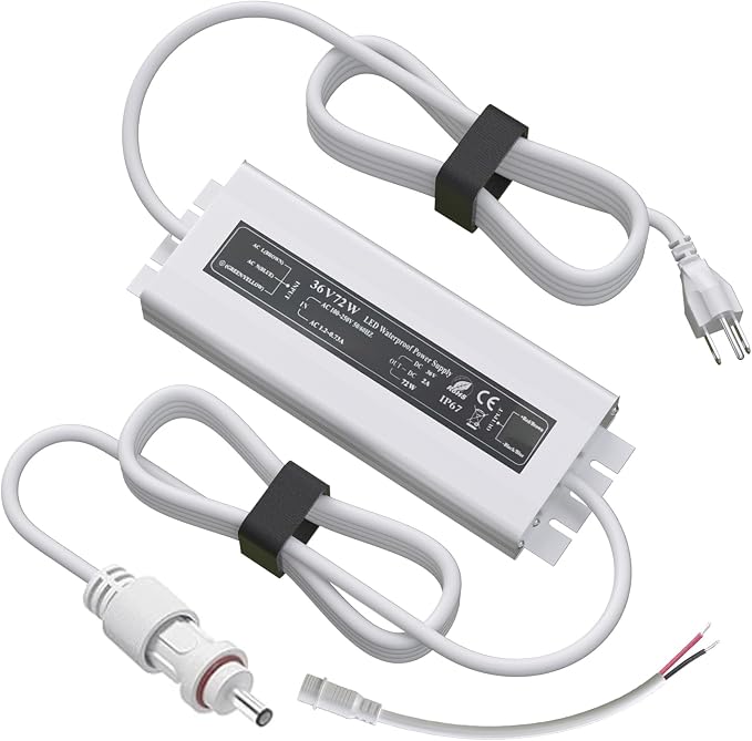 36V Waterproof Power Adapter for Govee Permanent Outdoor Lights - Compatible with H705D, H705E, H705F, H706A, H706B, H706C Models (White) Reliable Replacement Charging Cable