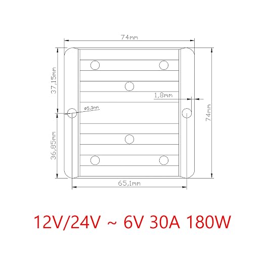 Waterproof 12V/24V to 6V 30A 180W Step Down DC/DC Power Converter Regulator