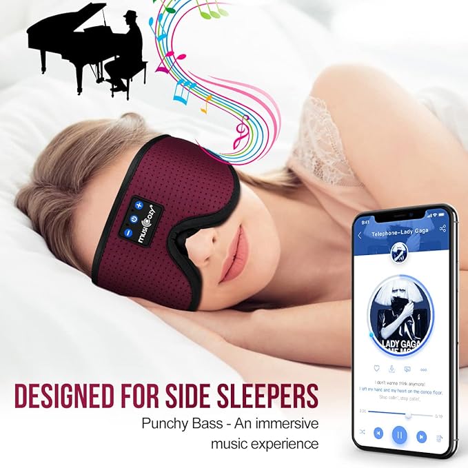 MUSICOZY Bluetooth Sleep Headphones Eye Mask Set – 2-Pack Wireless Sleep Masks for Men and Women