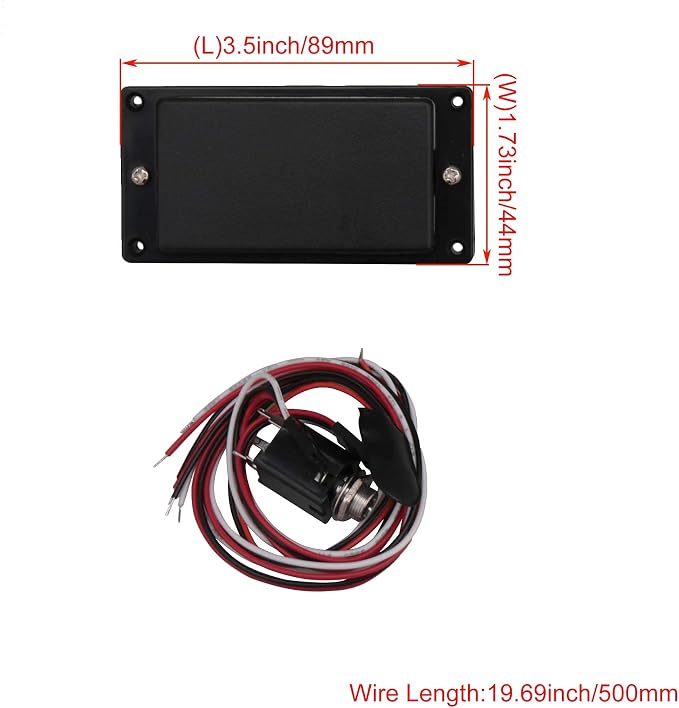 Mxfans 2Pieces Double Coil Ceramic Magnet Active Pickup fits Electric Guitar Black