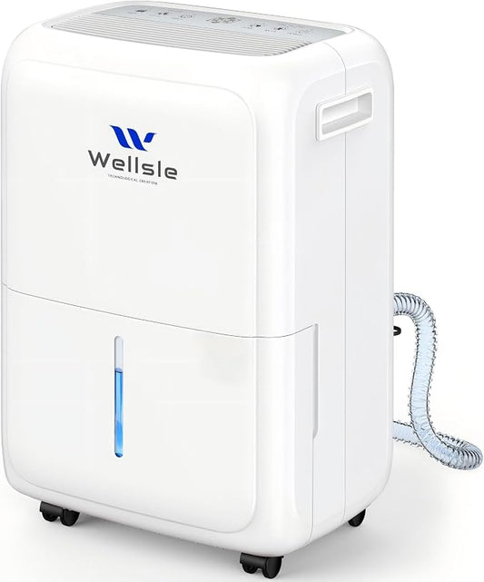 3500 Sq. Ft Dehumidifier for Home & Basement with Drain Hose, Max 52 Pint Dehumidification with Larger 1.59 Gallon Water Tank, Smart Efficient Humidity Control