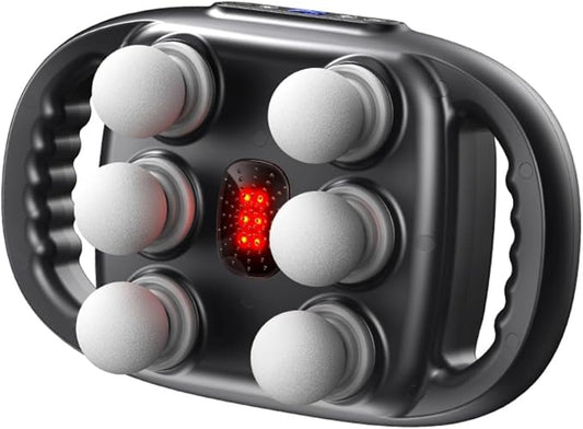 Yoidesu 6 Head Muscle Massager High Frequency Vibration Deep Tissue Massager 9 Modes 9 Levels Electric Body Massager with 2000mAh Battery for Home Gym Neck Hip and Thighs