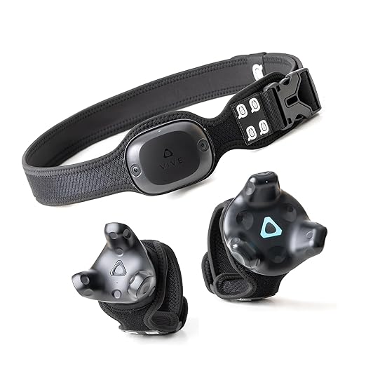 QOi Trackerstraps for Vive Tracker 3.0, 2.0, Tundra Tracker, Vive UltimateTracker Empower Full Body Tracking in VR Chat,and Other FBT Apps(Tracker Sold Separately) 1XBelt 2XShort Band Black