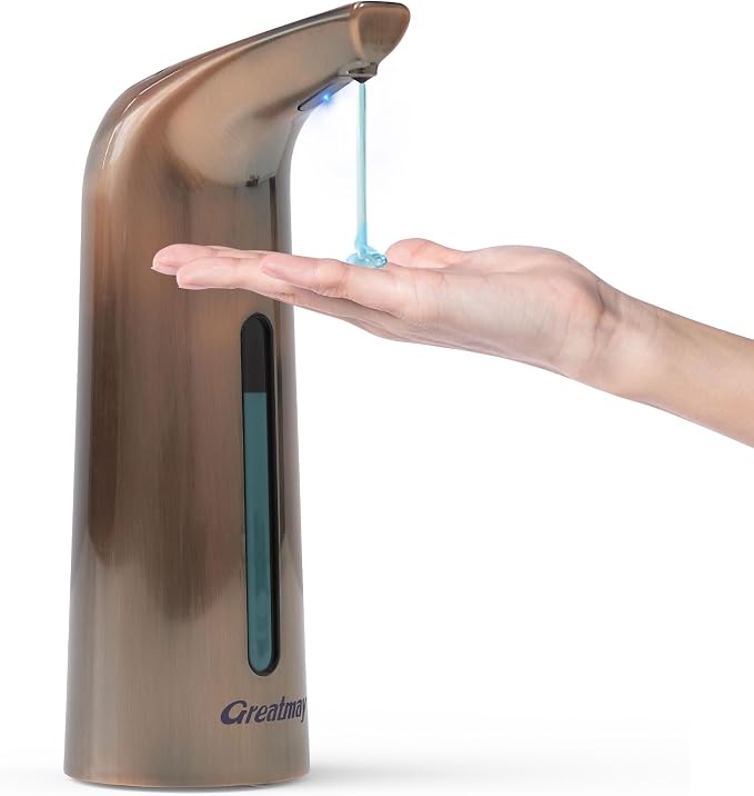 Convenient Automatic Soap Dispenser,4 Adjustable Levels Touchless Hand Sanitizer Pump with Infrared Sensor, Countertop Electric Dispenser for Bathroom,Kitchen