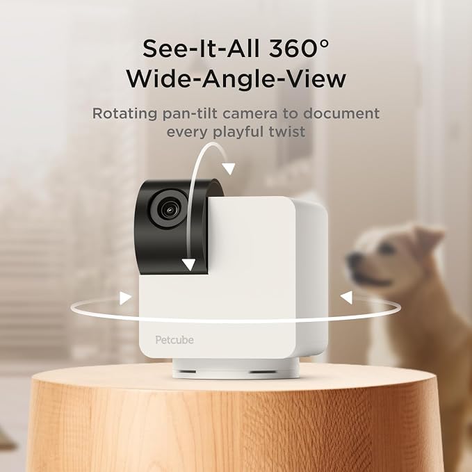 Petcube Pan-Tilt Cam 360° View The Pack of 2 Cameras – 1080p HD Dome Camera, WiFi Pet & Home Security, Complete 360° Surveillance, Night Vision, AI Alerts