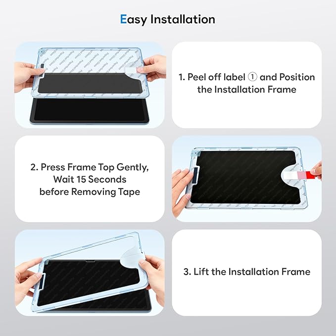 MOBDIK Paperfeel Glass Screen Protector Compatible with iPad A16 11th / 10th Generation (2025/2022), Auto Alignment Kit, Crafted for Natural Writing, Less Reflection