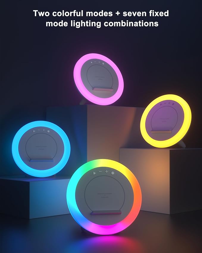 Wireless Charger Speaker with Lights,4 in 1Color Changing Modern Bluetooth Lamp,Personalized Trendy Stuff, Best Birthday Teenage Girls Boys Gifts Ideas