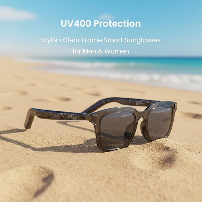 DPVR G2 Smart Glasses Bluetooth Sunglasses with Speakers – Touch Control Bluetooth Glasses for Men & Women, UV400, IPX4