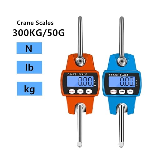 Hanging Scale, 300kg/50G Crane Scales Hook Scale Home Electronic Balance Industrial Loop Weight Heavy Duty Digital Hanging Kitchen Tool for Gym,Hunting,Travelling(Black)