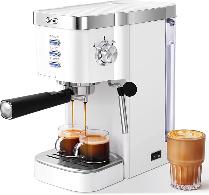 Gevi Milk Frother,5 in 1 Stainless Steel Professional Milk Steamer，Easy to Clean Hot Chocolate Maker,for Hot and Cold Milk Frother for Latte,Macchiato,Cappuccino and Hot Chocolate