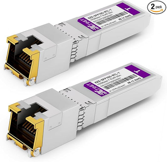 10GBASE-T SFP+ to RJ45 Transceiver, 1/2.5/5/10G Multi-Rate Copper SFP+ to Ethernet Module for Cisco SFP-10G-T-S, Ubiquiti UniFi UF-RJ45-10G, Mikrotik S+RJ10, Meraki , Netgear, D-Link and More, 2 Pack