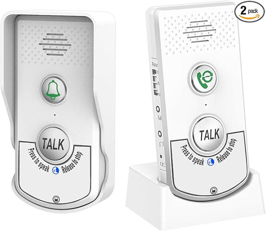 Doorbell Intercoms System for Home, 2 Way Room to Room Door Intercom Wireless with Long-Lasting Rechargeable System, Communication Devices for House Office Classroom with FCC/CE Certified