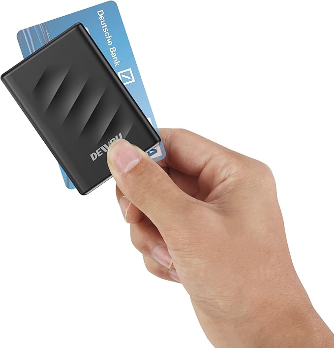 DEWBU Mini Portable Charger, 4000mAh Ultra Slim Lightweight Power Bank with Battery Level Indicator and USB-C Port for Travel, Compatible with iPhone, iPad, Samsung Galaxy, Android, and Heated Gloves