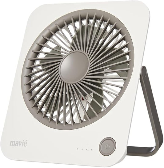 Small Desk Fan, Rechargeable Quiet Mini Personal Fan, 180° Foldable & Cordless Design, Ultra Thin & Portable, 4 Speeds, Long Battery Life, Travel Essential for Office, Home, Bedroom (White)