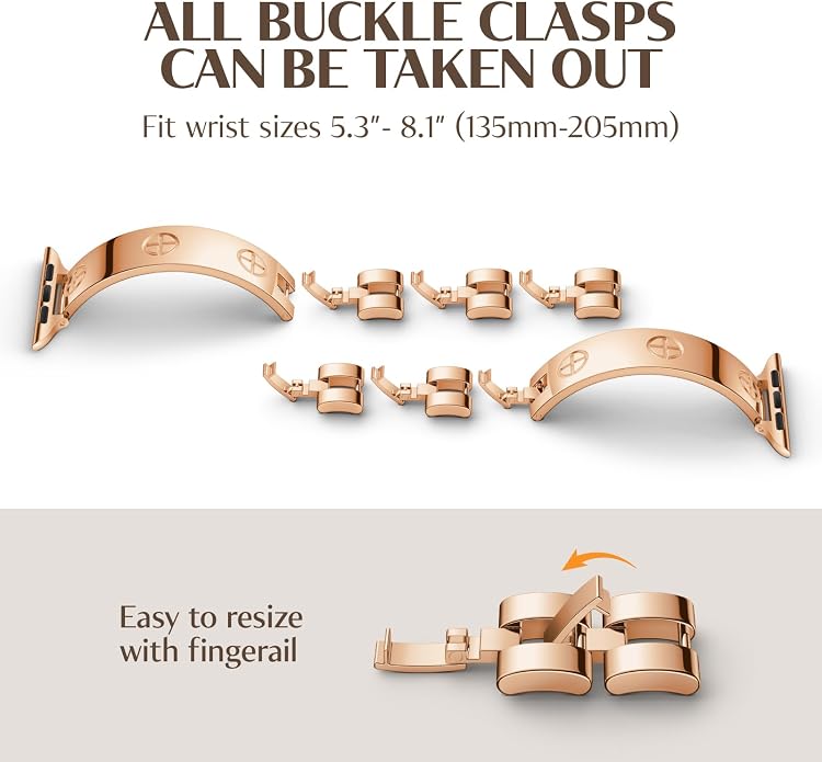 Missair Compatible with Apple Watch Band 38mm 40mm 41mm 42mm 44mm 45mm 46mm 49mm, Stainless Steel Metal Strap Women Dressy Bracelet Wristband for iWatch Series 11 10 9 8 7 6 5 4 3 2 1 SE Ultra