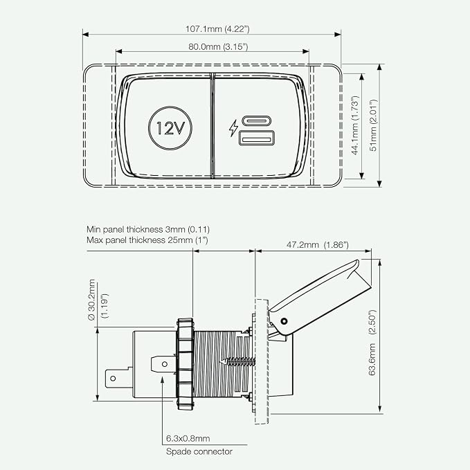 Scanstrut Flip Pro Duo - USB-A & USB-C w/12V Power Socket