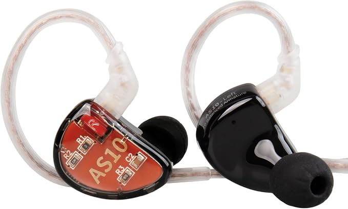 KZ AS10 IEM Headphone, 5 Balanced Armature Driver KZ Earbuds Wired Earphone, Stereo HiFi in Ear Monitor Headphone Musician Headset Earphone with Detachable 2 Pin Cable(No Microphone, Black)