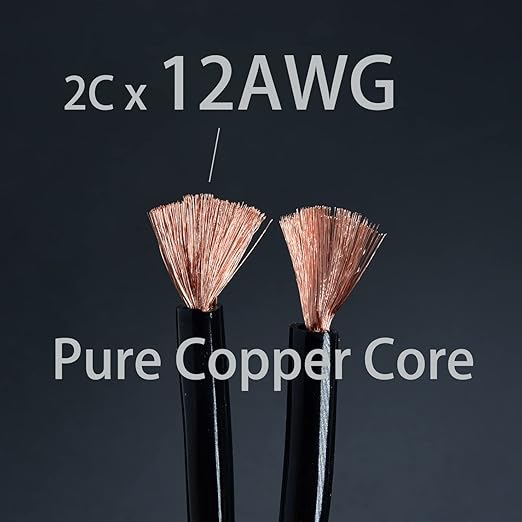 Arklove 2pack 6ft feet 12awg Premium Heavy Duty Braided Wire Dual Banana to Banana Gold Plated Plug Speaker Cable OFC Oxygen-Free Copper