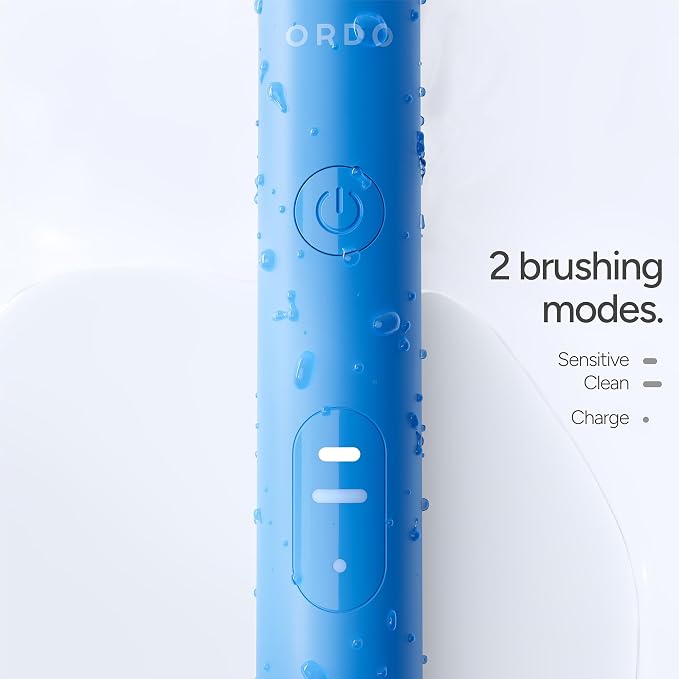 ORDO Lite Sonic Toothbrush, Electric Toothbrushes with 35,000 Pulses Per Min, Dual Modes, Over 5 Weeks Battery, Smart Timer, Waterproof, USB C, Sky