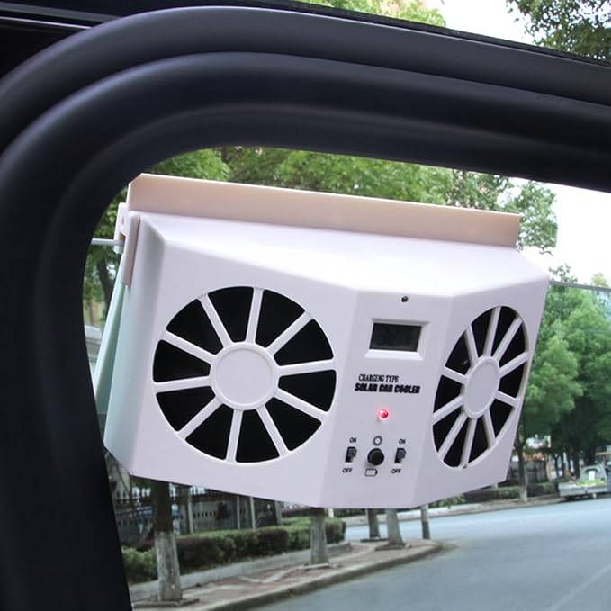 CYDZSW Car Solar Powered Exhaust Fan,Air Flow Window Fans,Solar Powered Exhaust Fan 2W (White)