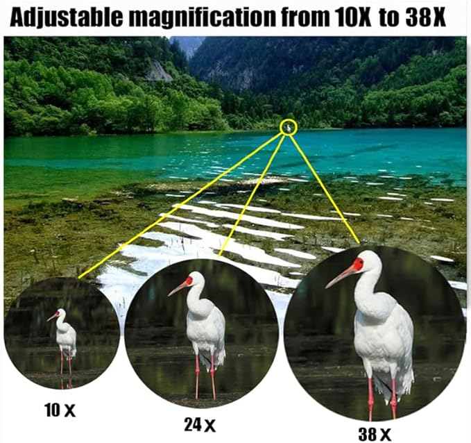 High Magnification 10-38X60 HD Professional Zoom Binoculars Telescope High PowerBinoculars for Bird Watching