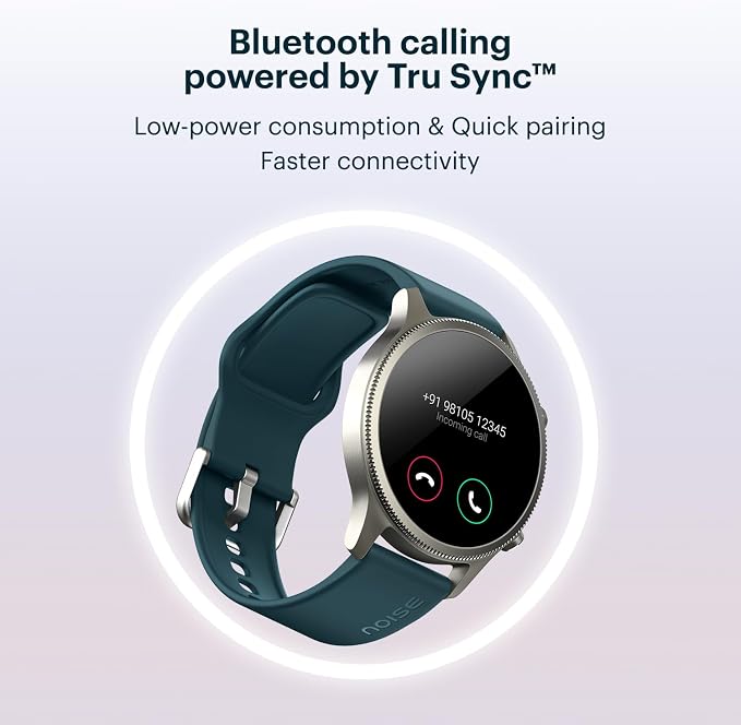 Noise Halo Premium Metallic Smartwatch, 1.43" AMOLED Display, 7 Day Battery, BT Calling (Make/Answer), Dust & Water Resistant, 100+ Sport Modes, NoiseFit App Supprt, 1 Year Warranty