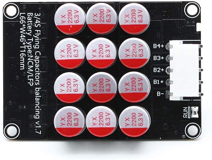 3S 4S 12V 5A Battery Active Equalizer BMS Balancer Lipo Li-ion LFP LiFePO4 Lithium Battery Balance Active Energy Transfer Equalization Module Faster Whole Group Capacitor Balancer PCB