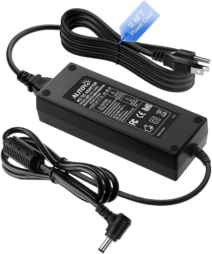 ALITOVE 24 Volt Power Supply 5A 120W AC Adapter AC 100-240V to DC 24V 5 Amp 4A 3A 2.7A 2.5A 2A 13.4FT Power Cord 5.5 * 2.5mm/2.1mm Tip for LED Strip CCTV Camera Printer LCD Monitor
