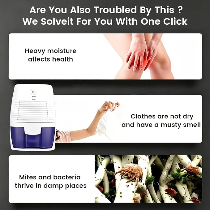Small Dehumidifier for Home, 17oz Compact Water Tank, Mini Dehumidifier with Auto Shut off for Bathroom Basement Closet Garage RV