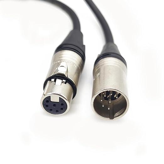 1.64ft 7 Pin XLR Connector Cable, XLR Microphone Cable Balanced Male to Female Connections for Microphone and Audio Interface, Straight Female to Male Plug Cable（0.5Meter）