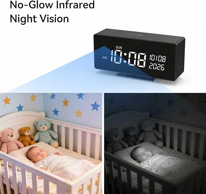 Wireless Security Mini Camera–Indoor Security Camera, Nanny Camera with 1080P HD Video,AI Motion Alerts,Digital Clock, Night Vision, 5G&2.4G, Bluetooth Setup,Local & Cloud Storage