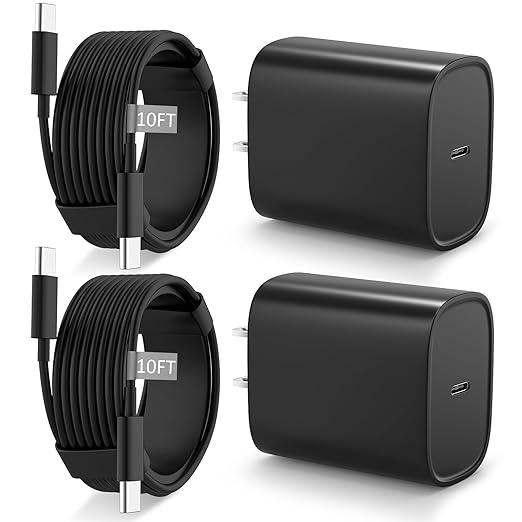 Phone 17 16 15 Charger Fast Charging Type C Chargers USB C Fast Charger Block & Phones 17 Charger Cord 10FT Long USB C Charging Cable for i.Phone 17/17 Pro/17 Pro Max/Air/Phone 16 15 Pro Max,Black