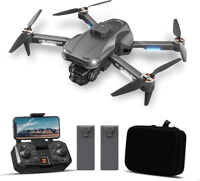 4K Foldable Camera Drone with Obstacle Avoidance | Foldable 4K drone with dual camera, optical flow hover and gesture selfie helps beginners capture easy travel shots.