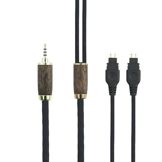 NewFantasia 2.5mm Balanced Cable Compatible with Sennheiser HD650, HD600, HD580, HD660S, HD660S2, HD58X, HD6XX Headphone 7N OCC Copper Silver Plated Cord Walnut Wood Shell