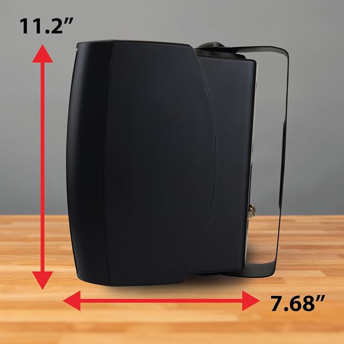 Dual Electronics LU63PB 6.5" 3-Way High Performance Outdoor Indoor Wired Speakers | Effortless Set Up | Home, Pool, Patio, Garage Use | Weather Resistant | Expansive Stereo Sound Coverage | Black