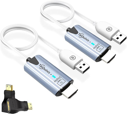 2026 Upgraded Wireless HDMI Transmitter and Receiver, 165FT/50M 4K Decode 1080P Output, Plug & Play Portable 2.4G/5G Wireless HDMI Extender Kit for Desktop,PC,TV Box, PS5/4 to TV/Monitor/Projector.
