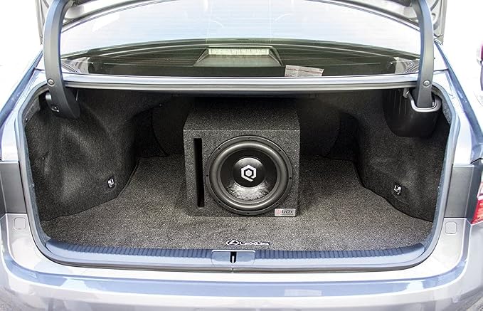 Atrend Bbox Car Pro Audio Speaker Enclosures 10” Single Vented Subwoofer/Speaker Enclosure High Grade MDF – Nickel Finish Speaker Terminals 18 Gauge Audio Cables - Improves Audio Quality, Sound & Bass