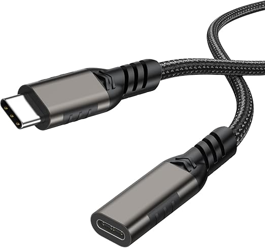 USB C Extension Cable 6.6ft USBC Male to Female Cord Support 4K Video Output, Fast Charge 100W, Data Transfer 10Gbps, USB 3.2 Gen 2 Extender for PC, Monitor, Carplay,Phone,Arzopa, KKY, SSD,Switch,Dock
