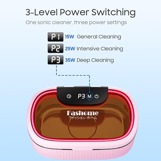 Ultrasonic Jewelry Cleaner Machine, 45kHz Sonic Cleaner for Rings, Glasses, Braces, 550ml Stainless Steel Tank with 2x100ml Cleaning Solution, 5 Timer & 3 Power for Home, Jewelry Store, Dental Care | ultrasonic jewelry cleaner 550ml stainless steel tan...