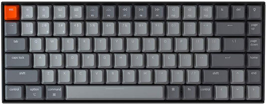 Keychron K2 75% Layout Bluetooth Mechanical Keyboard K Pro Red Switch/White LED Backlit/Anti Ghosting/N-Key Rollover/84 Key USB C Wired Computer Keyboard for Mac Windows-Version 2