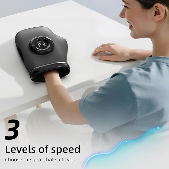 Hand Massager with Heat & Compression, Individual Finger Massage, Touch Screen & Large Display, 3 Modes 3 Intensity Levels, 3 Heat Settings, Rechargeable for Arthritis Carpal Tunnel Relief