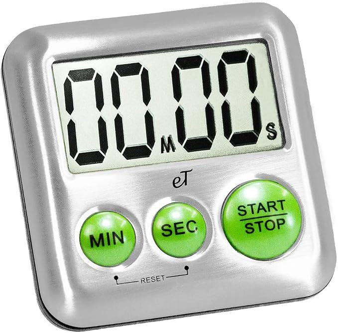 eTradewinds Elegant Digital Kitchen Timers 2 Pack Bundle Featuring Stainless Steel Models eT-23 and Model eT-25, Auto Shutoff Auto Memory