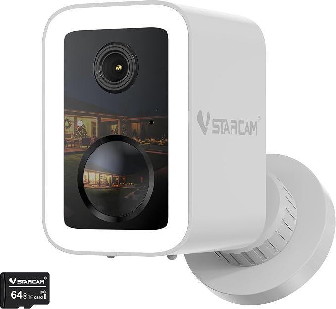 VSTARCAM 2K Security Cameras Wireless Outdoor, No-Drill Magnetic & Adhesive Mount, Free Cloud & 64GB SD Storage, WiFi 6 2.4/5G, Motion Alerts, 6-Month Battery, Color Night Vision, IP66,2-Way Talk