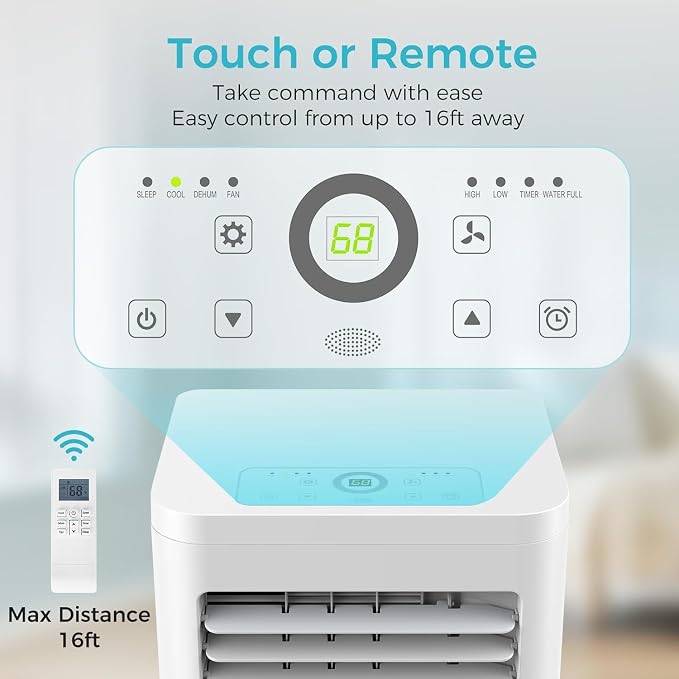 Electactic 8000 BTUs Portable Air Conditioners, 3-IN-1 Portable AC Unit with Cooling, Dehumidification, Fan & Sleep Mode, 24H Timer, Remote Control and Window Kit for Bedroom Home Office