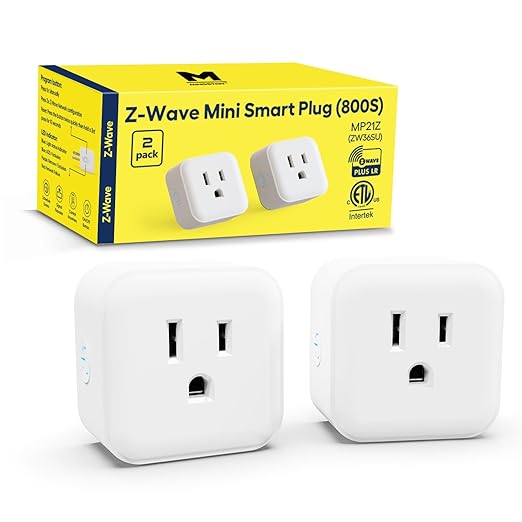 Minoston Smart Plug, Mini Plug-in Z-Wave 800 Series Socket with Built-in Repeater/RangeExtender, Z-Wave Hub Required, Compatible with SmartThings, Wink, Alexa, Google Assistant,FCC Listed, MP21Z