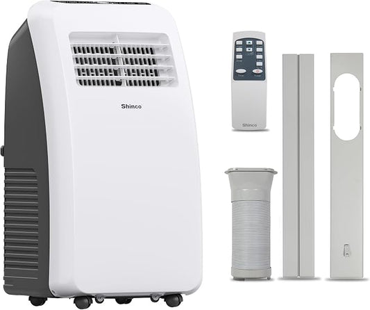 Shinco 8,000 BTU Portable Air Conditioner - 3-in-1 Cool/Dehumidifier/Fan for Rooms Up to 350 sq.ft, Remote Control & 24H Timer, Compact AC Unit for Bedroom/Office