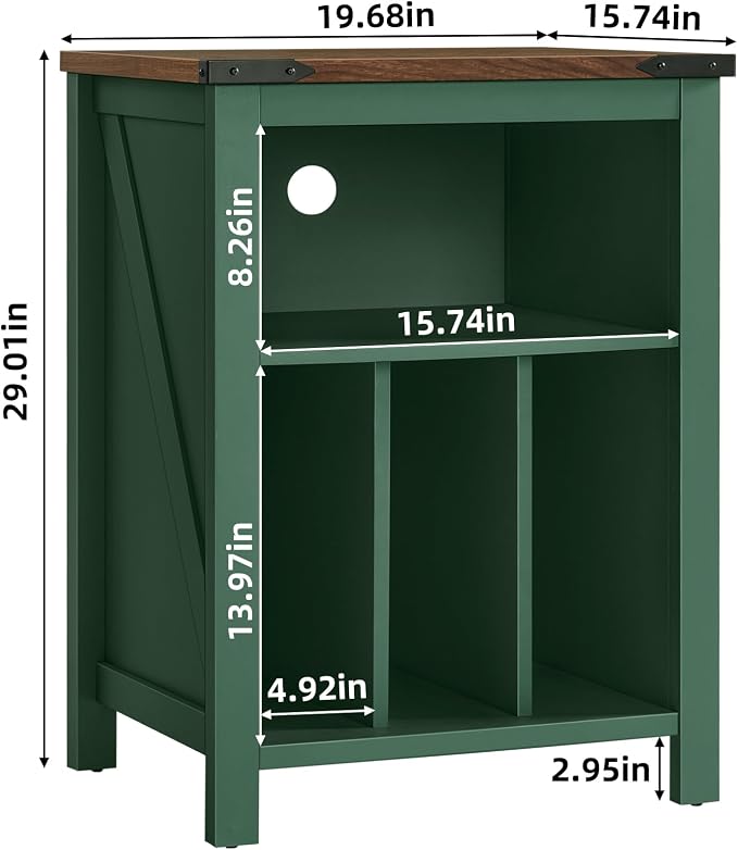 Joaxswe Record Player Stand with Vinyl Record Storage,Green Record Player Table Holds up to 160 Albums,Large Wood Turntable Stand Cabinet Dispaly Shelf for Living Room,Bedroom,Office