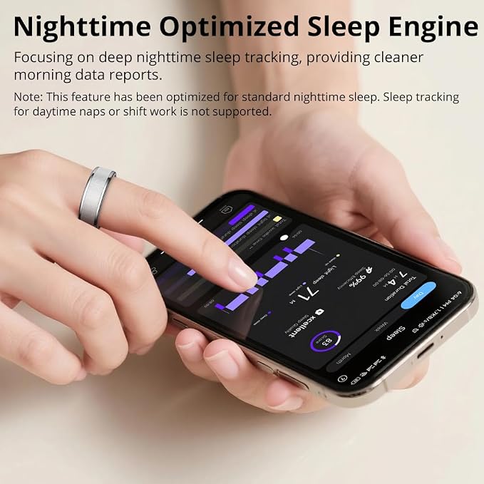 COLMI R10 Smart Ring, Smart Health Ring for Women, Features Heart Rate, Blood Oxygen, Sleep Monitoring, Pedometer, and Fitness Tracker, No Subscription Fee. (Silver, 8#)