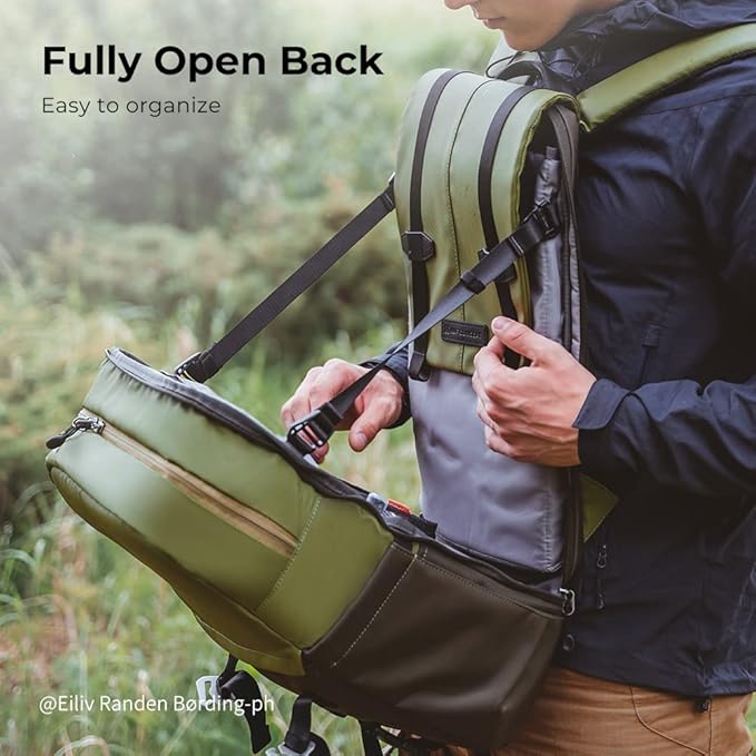 K&F CONCEPT Camera Backpack, Camera Bags for Photographers Large Capacity Camera Case with Raincover,15-15.6 Inch Laptop Compartment Compatible for Canon/Nikon/Sony/DJI Mavic Drone(Backpack 20L)