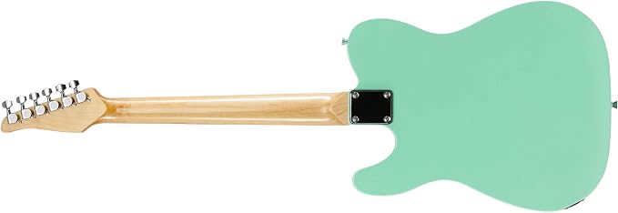 LyxPro 39” Electric Guitar TL Series, Full-Size Paulownia Wood Body, 3-Ply Pickguard, C-Shape Neck, Ashtray Bridge, Quality Gear Tuners, 3-Way Switch & Volume/Tone Controls, 2 Picks Included, Green
